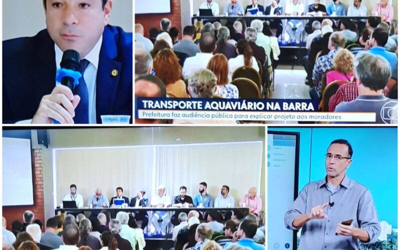 RJ TV Primeira Edição fala sobre audiência pública sobre transporte lagunar realizada na CCBT