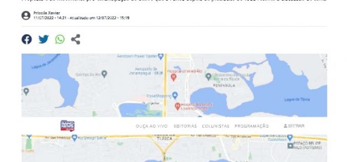 Delair para a Band News sobre o rio sair do mapa territorial do RJ